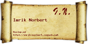 Imrik Norbert névjegykártya